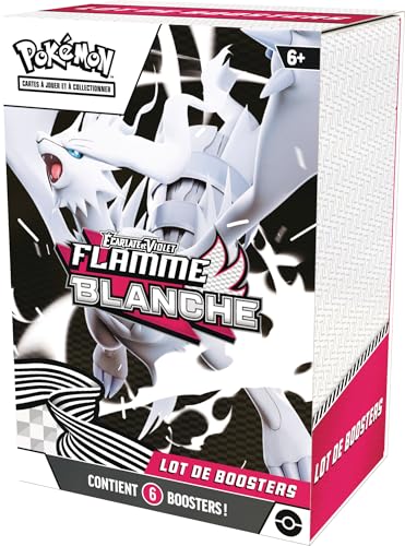 Pokémon : Lot de boosters Écarlate et Violet – Flamme Blanche (6 boosters) du JCC Pokémon