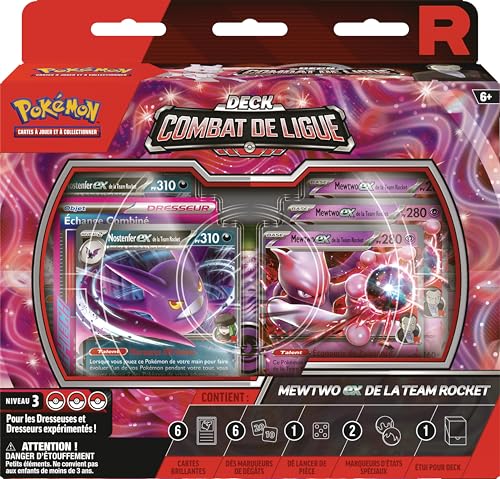 Pokémon : Deck Combat de Ligue Mewtwo-ex de la Team Rocket (1 Deck de 60 Cartes prêt à l’Emploi)