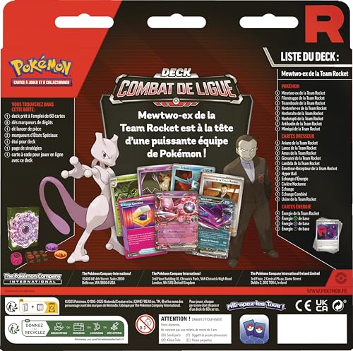 Pokémon : Deck Combat de Ligue Mewtwo-ex de la Team Rocket (1 Deck de 60 Cartes prêt à l’Emploi)
