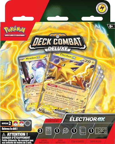 Pokémon: Deck Combat Deluxe – Électhor-ex du JCC Pokémon (Deck de 60 Cartes prêt à l’Emploi et Accessoires)