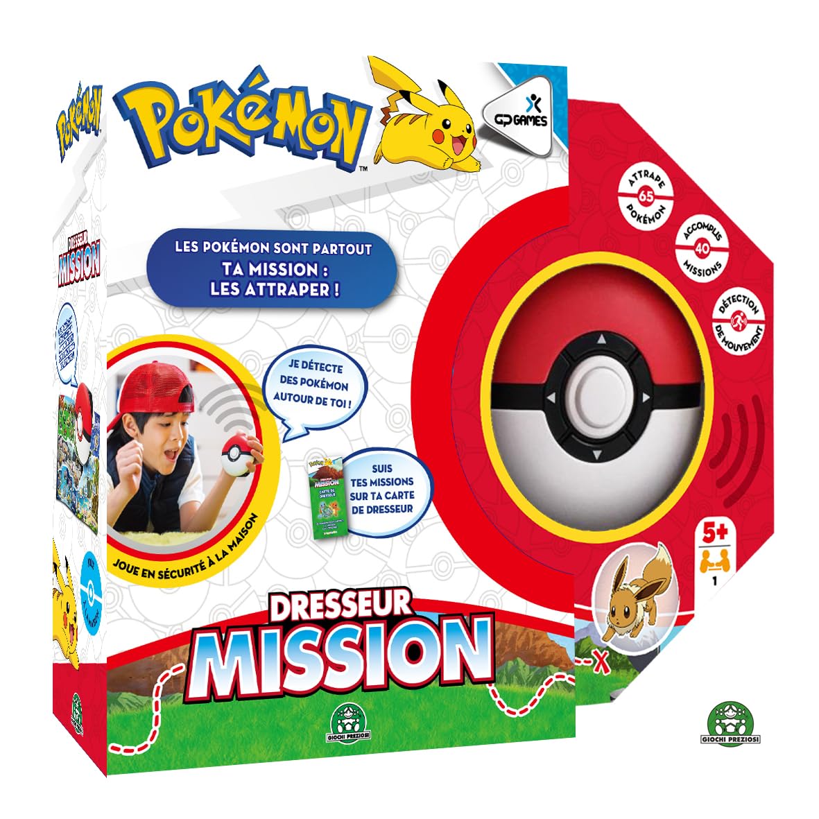 ZANZOON, Pokémon - Dresseur Mission (Version française), Jeu de société ludique et immersif, Capture Tous Les Pokémon, 1 Joueur, pour Les Enfants à partir de 5 Ans, GPK02