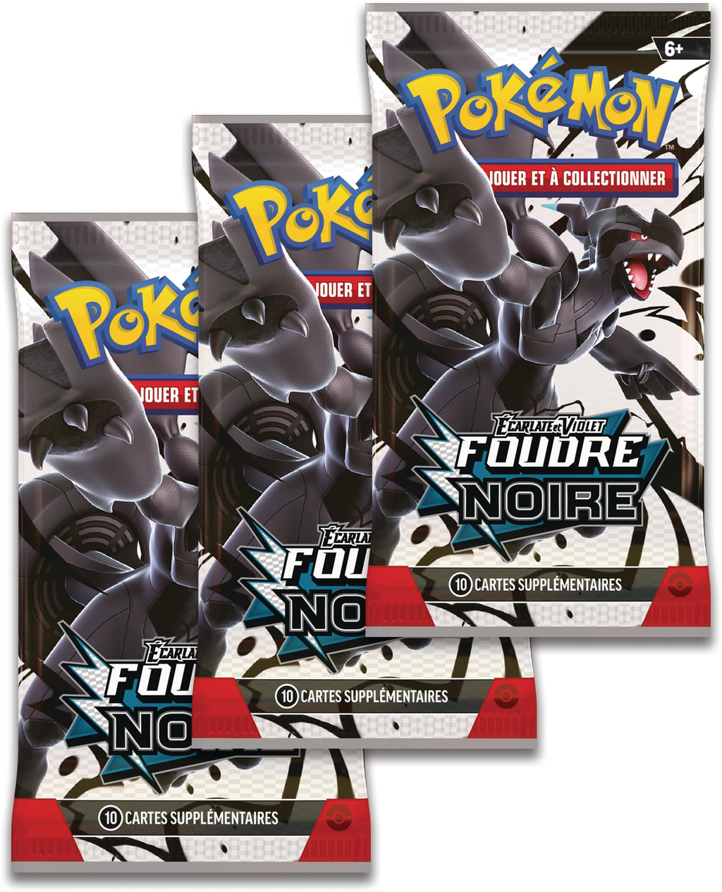 Pokémon JCC : Collection Autocollant réajustable Écarlate et Violet – Foudre Noire – Symbios (1 Carte Promo Brillante et 3 boosters)