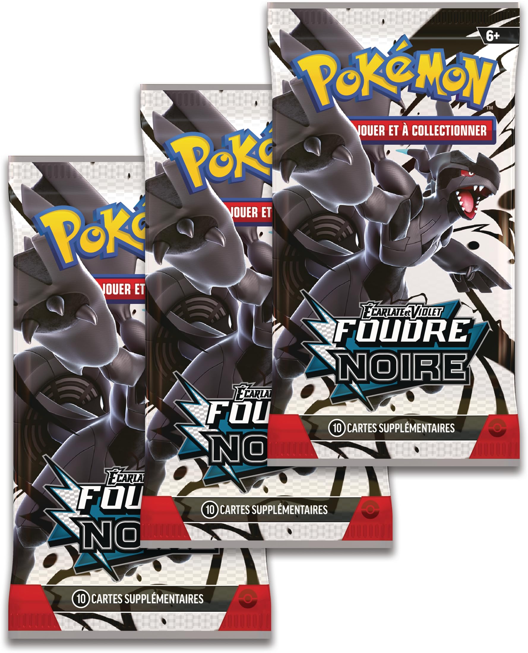 Pokémon JCC : Collection Autocollant réajustable Écarlate et Violet – Foudre Noire – Symbios (1 Carte Promo Brillante et 3 boosters)