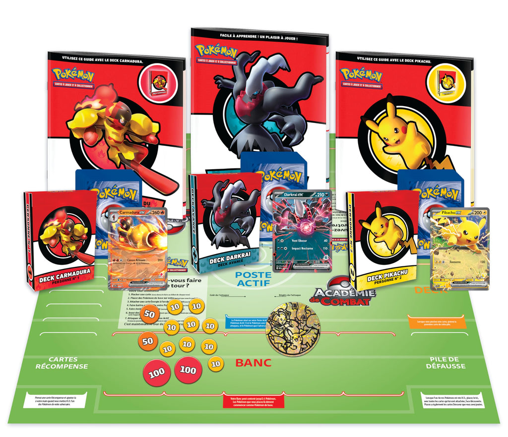 Pokémon: Académie de Combat du JCC Pokémon 2024 (Pikachu, Carmadura et Darkrai)